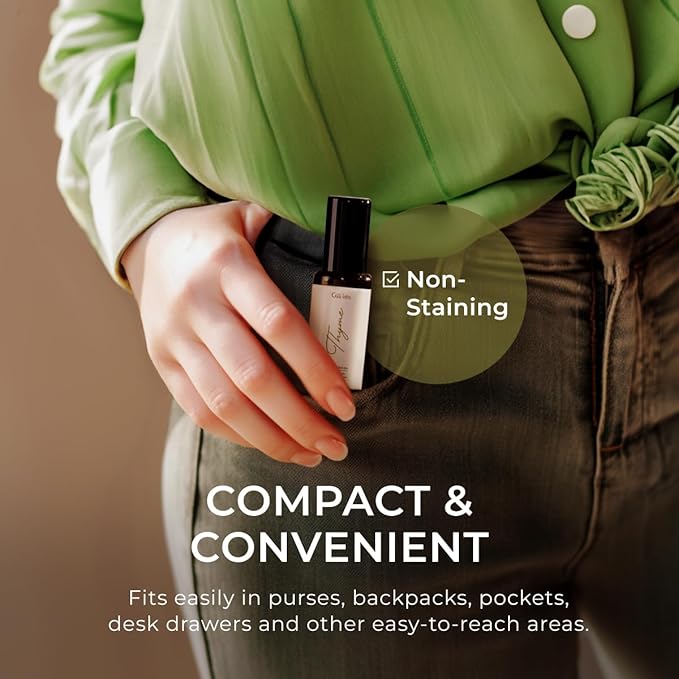 Gya Labs Thyme Essential Oil Roll On - 0.34 Fl Oz - Travel Size Roller for Camping, Skin, Aromatherapy Relief, Convenience