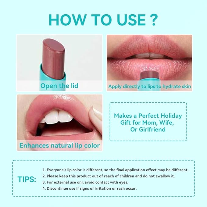 4 PCS Lip Tint Hydrating, Moisturizing Tinted Oil Balm, Stain Peel off Lipstick Gloss Set, Long Lasting Waterproof Non-stick Natural Ingredients Moisture Makeup Cup for Women(Warm Sienna)