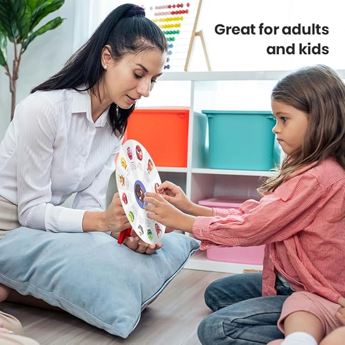 FeelWise Super EQ Kit - For Building Emotional Intelligence - Thirteen 12" Round 2-sided Emotion Wheels w/ Storage Envelope & Instructions - Emotion Learning Games for Kids, Parents, Professionals, Teachers, School Counselor - Screen-Free Activities