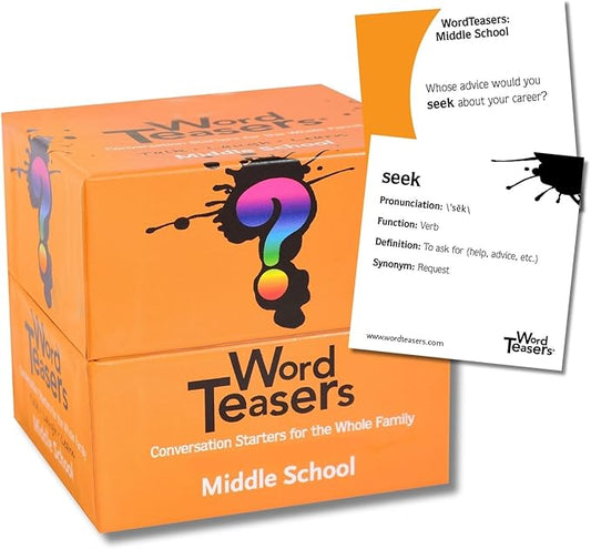 ? WORD TEASERS Middle School - Vocabulary Game for Kids 10-13 - Fun Family Conversation Starters - Reading Games for Middle School - 150 Vocabulary Flash Cards/Conversation Cards