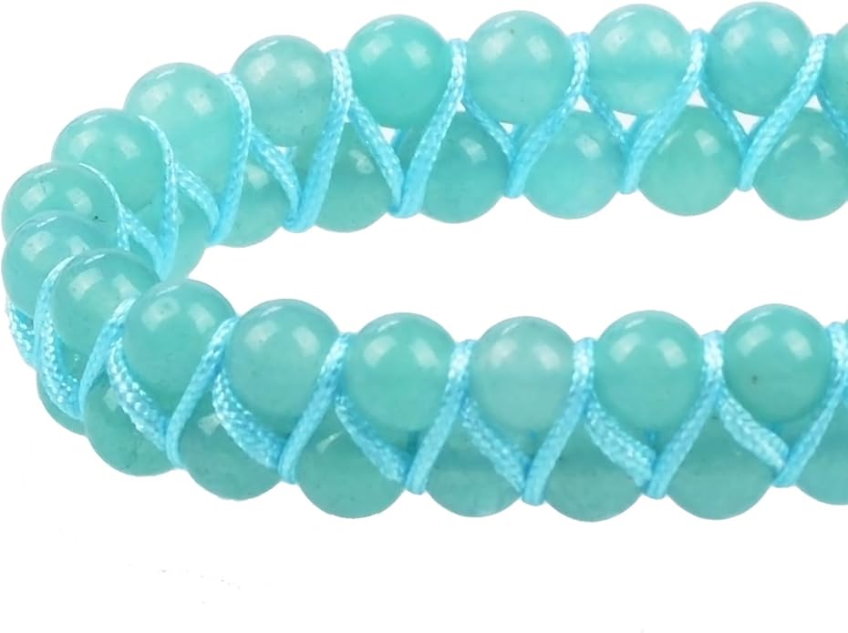 MASSIVE BEADS Double Layer Natural Chakra Healing Power Crystals Macrame Bracelet Yoga Stone Beads Gemstone Meditation Relax Anxiety Bangle for Unisex Women Men