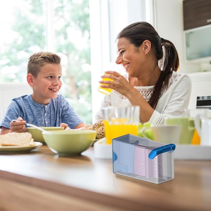 Shaker Dental Floss Picks Travel Case for On-The-Go, Dispenser + Cartridges, Each Cartridge Contains 20 High-Performance Floss Picks (1 Dispenser + 5 Cartridges, Red)