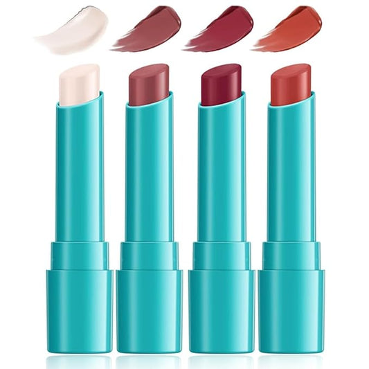 4 PCS Lip Tint Hydrating, Moisturizing Tinted Oil Balm, Stain Peel off Lipstick Gloss Set, Long Lasting Waterproof Non-stick Natural Ingredients Moisture Makeup Cup for Women(4pcs)