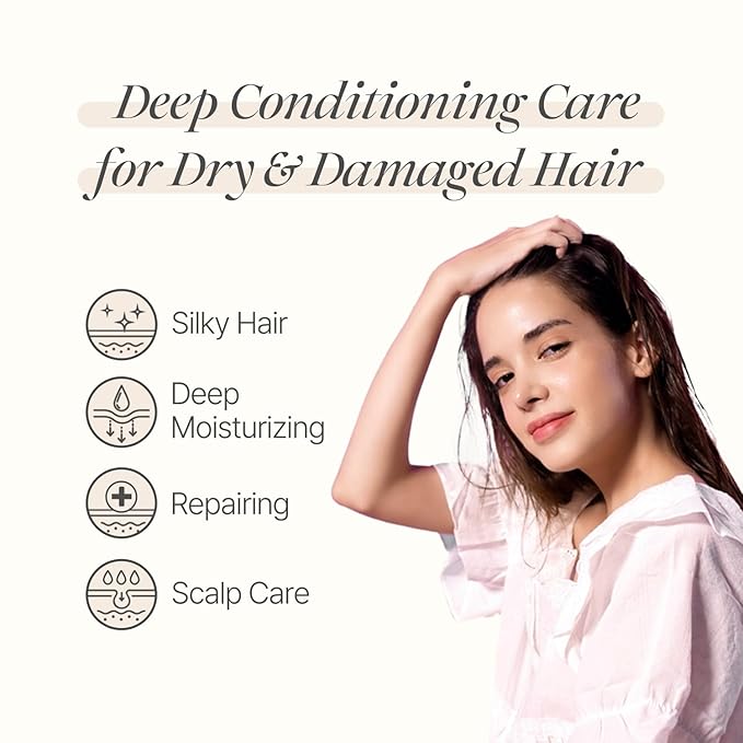 Koelf PETITFEE Rose Petal Satin Hair Mask - Intensive Nourishing & Repairing Cap Mask for Silky, Moisturizing Hair, Strengthens Scalp, Rose Essence Treatment (5ea)