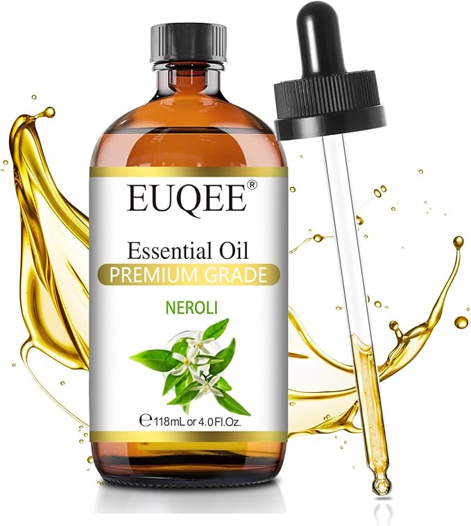 EUQEE Neroli Essential Oil 118mL / 4oz Pure Neroli Oil Premium Essential Oil for Diffuser, Aromatherapy, DIY Soap