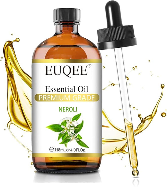 EUQEE Neroli Essential Oil 118mL / 4oz Pure Neroli Oil Premium Essential Oil for Diffuser, Aromatherapy, DIY Soap