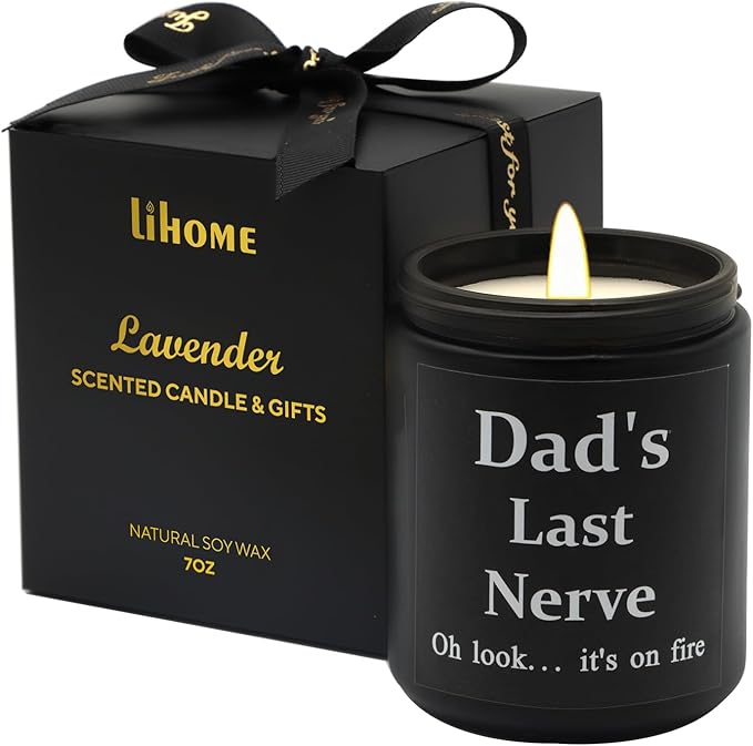 Lihome Gifts for Dad from Daughter Son, Funny Fathers Day & Birthday &Thanksgiving & Christmas Gifts, Lavender Scented Candles(7oz)