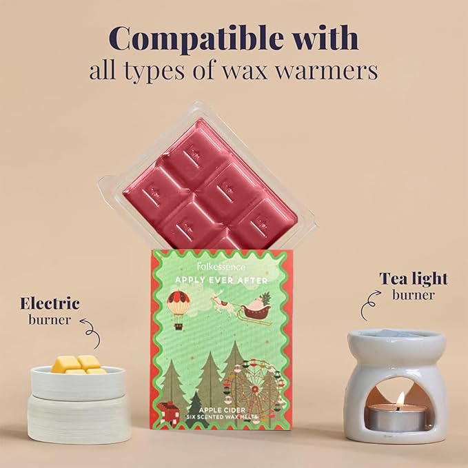 Folkulture Wax Melts Wax Cubes Strong Scent | Set of 5 (30 pc) Christmas Scented Wax Melts for Warmer | Long Lasting Candle Warmer Wax Melts | Pine and Cedar, Vanilla, Orange, Cinnamon