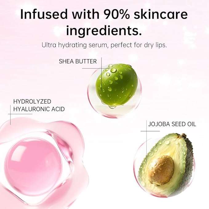 Catkin Lip Plumper Gloss, Tinted Lip Serum with Hyaluronic Acid & Jojoba Oil, Non-sticky Volumizing Hydrating Formula for a High Shine Maximum 3D Look, Plump & Soft Lips 0.12 Fl Oz - C04 Fuchsia Gold