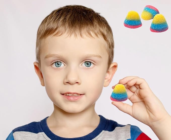 Fruidles Tropical Gummy Drops Candy, Delicious Sugar Coated Fruit Flavors Gummies (Half-Pound)