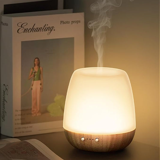 Glass Essential Oil Diffuser, 180ml Ultrasonic Aroma Diffuser for Essential Oil Large Room, Auto-Off Timer & Night Light, Quiet, Air Diffusers for Home Bedroom Office, Gift Idea