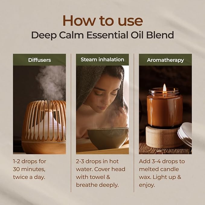 Gya Labs Deep Calm Essential Oil Blend for Relaxation & Emotional Balance - 0.34 fl oz - Calm Aromatherapy Oils for Diffusers, Humidifiers, Aromatherapy - Suitable for Work, Home or Personal Use