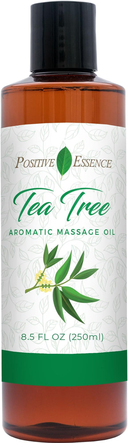 Tea Tree Massage Oil, Body Oil for Massage Therapy - Made with Jojoba, Vitamin E and Pure Essential Oil, Body & Mind Relaxation