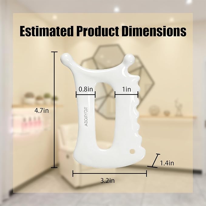 Gua Sha Facial Tools, Guasha Tool for Face - 6-in-1 Ceramic Massager for Jaw Lifting, Puffiness Relief, Facial Contouring and Relaxing Body Massage Gift