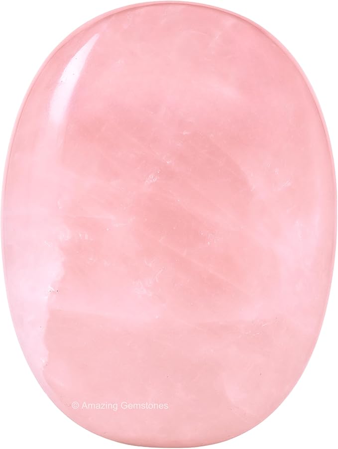Amazing Gemstone Rose Quartz Crystals and Healing Stones - Large Palm Stone Crystals Piedra - Crystal for Good Luck, Balanced Positive Energy, Meditation, Unique Stocking Stuffers Gifts for Women, Men
