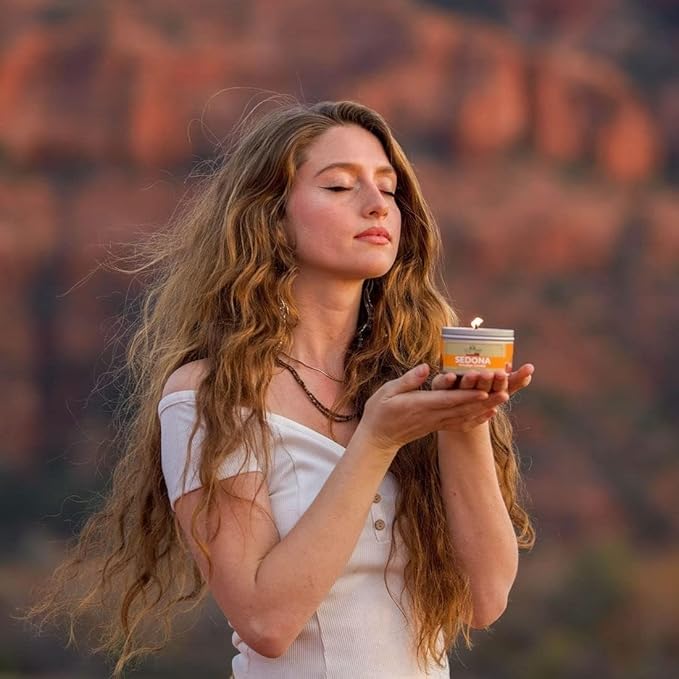 Sedona Smudge Candle (6oz) Awaken The Spirit – Energy Cleansing Candle for Meditation, Protection – Soy Wax with Sage, Cedar & Sweetgrass – Spiritual for Intention & Healing – Made in The USA