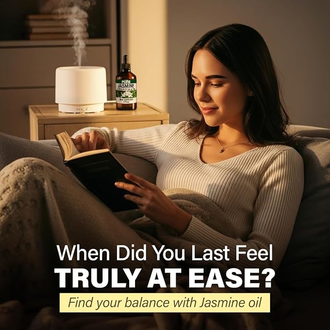 KUKKA Jasmine Essential Oils - 4 Fl Oz - for Hair, Skin, Diffuser, Aromatherapy & DIY Soap Making Scent