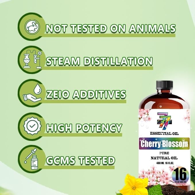 Cherry Blossom Essential Oil (16 oz / 480 ml) – Cherry Blossom Oils for diffusers, humidifiers, Home Baths, Cleaning Products, Yoga, DIY Soaps and DIY Scented Candles