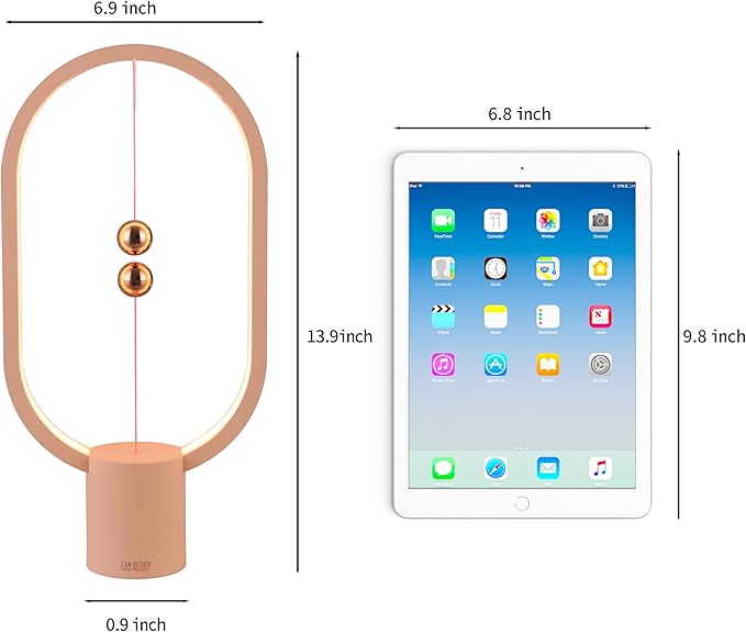 Heng Balance Light, USB Powered LED Table lamp, Creative, Magnetic Switch Night Light, dimmable Eye Protection Table lamp, Used for Gifts, Decoration Bedside, Dormitory and Office（Pink）