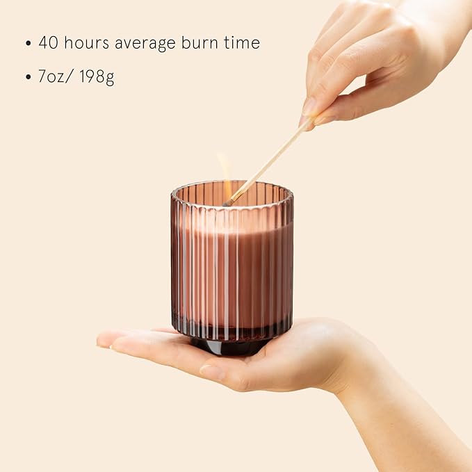 LA JOLIE MUSE Santal Rose Candle, Candle Gifts for Women&Men, Natural Soy Candles for Home Scented, Luxury Jar Candle, 40 Hours Burning Time, 7oz