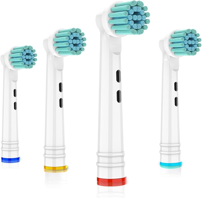 Replacement Toothbrush Heads Compatible with Oral B Electric Toothbrushes, 4 Count, Extra Soft Bristles for Sensitive Gum Care, Refills for Braun Pro Series, Smart Series