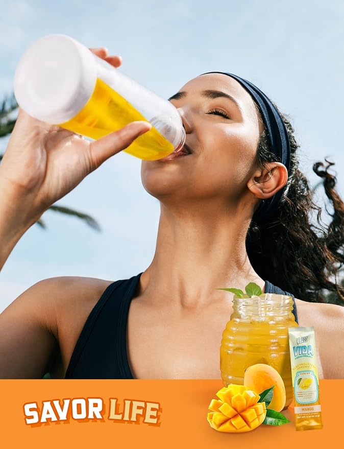 Hydration + Immunity Electrolyte Drink Mix – Mango Agua Fresca Flavor | Sugar-Free Powder with Wellmune®, Acerola, Coconut Water & Minerals | 15 Single-Serve Stick Packs, Natural Flavor