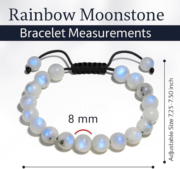 Energy Protection Crystal Handmade Adjustable Bead Bracelet Perfect for Men, Women’s Gift - Gemstone Healing Stretch Bracelet Pulsera Para Hombre Mujer Stocking Stuffer