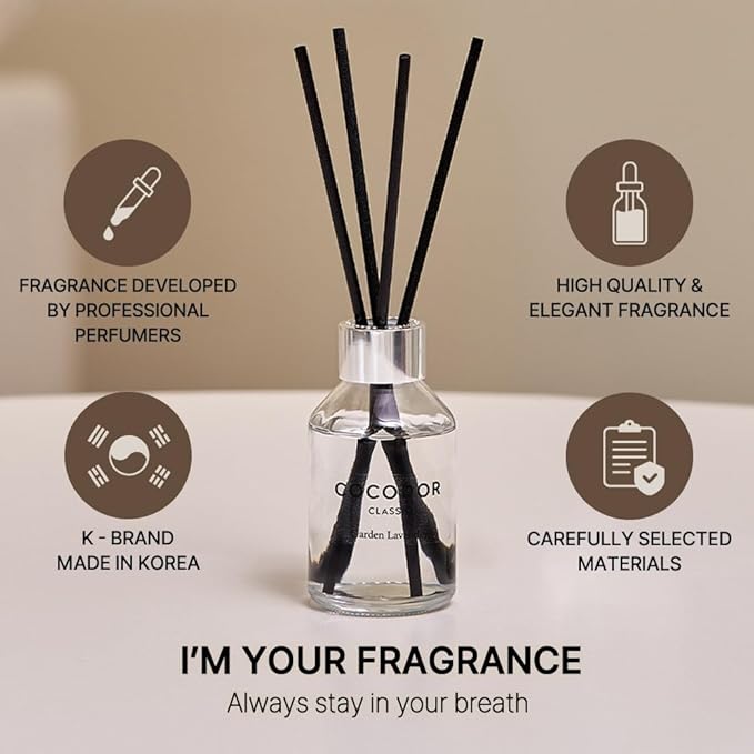 COCODOR Classic Reed Diffuser/Lemon Eucalyptus/3.4oz(100ml)/1 Pack/Fragrance Scent Essential Oil Stick Diffuser Set for Bedroom Bathroom Home Décor