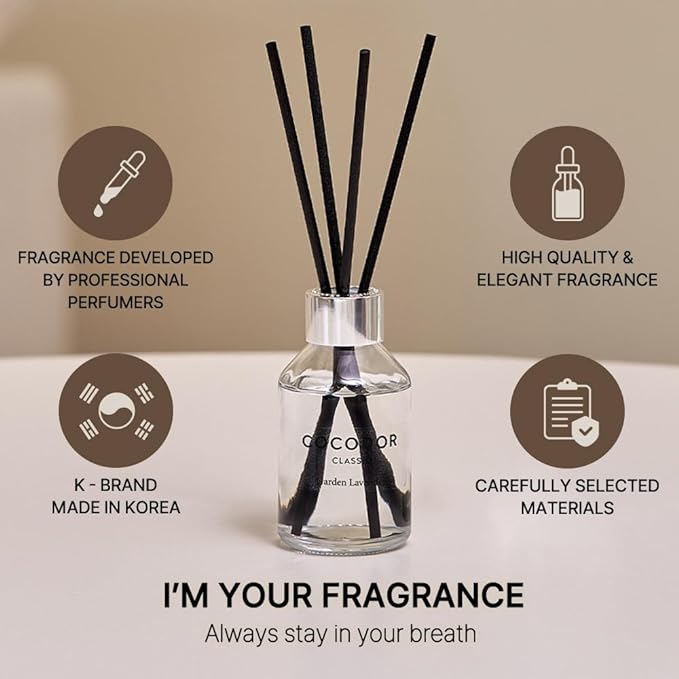 COCODOR Classic Reed Diffuser/April Breeze/3.4oz(100ml)/1 Pack Fragrance Scent Essential Oil Stick Diffuser Set for Bedroom Bathroom Home Décor