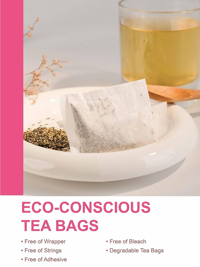 TeeLux Peach Ginger Green Tea, Brisk Green Tea with Spicy Ginger & Aromatic Natural Peach Flavor, Low Caffeine, 100 Count