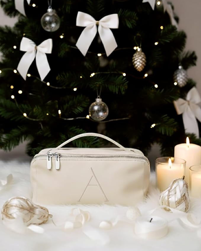 EACHY Travel Makeup Bag,Large Capacity Cosmetic Bags for Women,Waterproof Portable Pouch Open Flat Toiletry Bag Pattern Makeup Bag