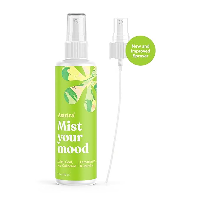 ASUTRA Multi-Use Essential Oil Aromatherapy Spray (Lemongrass & Jasmine), 4 fl oz – Mist for Face, Body, Rooms & Linens – Car, Fabric, and Bathroom Freshener