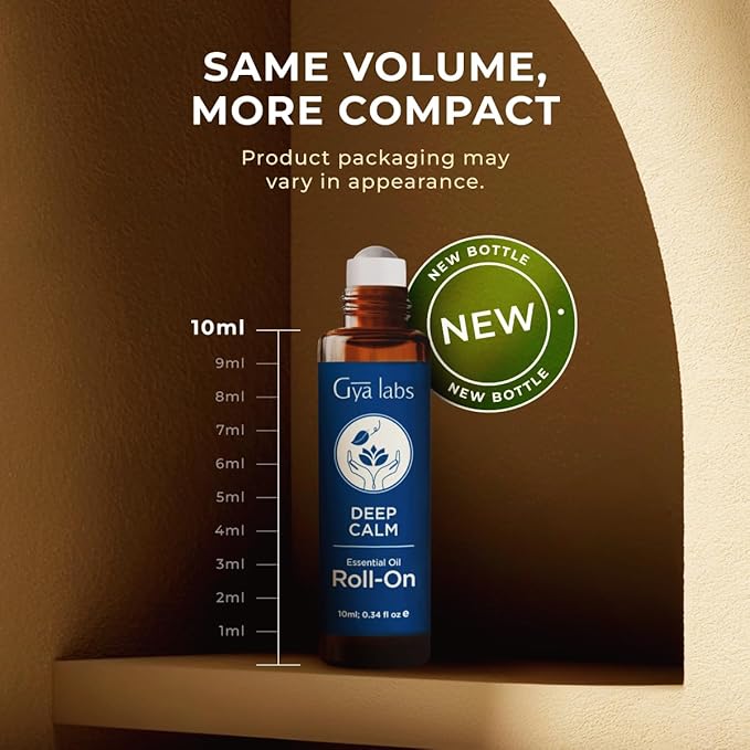 Gya Labs Deep Calm Essential Oil Roll On - 0.34 Fl Oz - Travel Size Roller for Camping, Skin, Aromatherapy Relief, Convenience