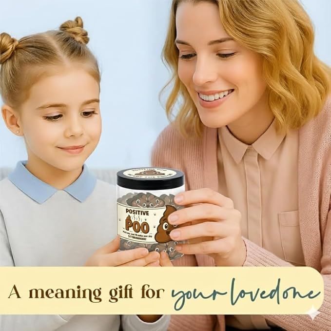 60 Positive Poo Cards Jar, Affirmation Cards for Women, Emotional Support Poo, Poop Gifts, Poop Emoji, Emotional Support Poop, Gag Gifts for Women