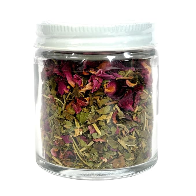 English Rose Blend 1/2 oz (14 grams) Herbal Beverage Tea in Glass Jar by Smoke Camp Crafts