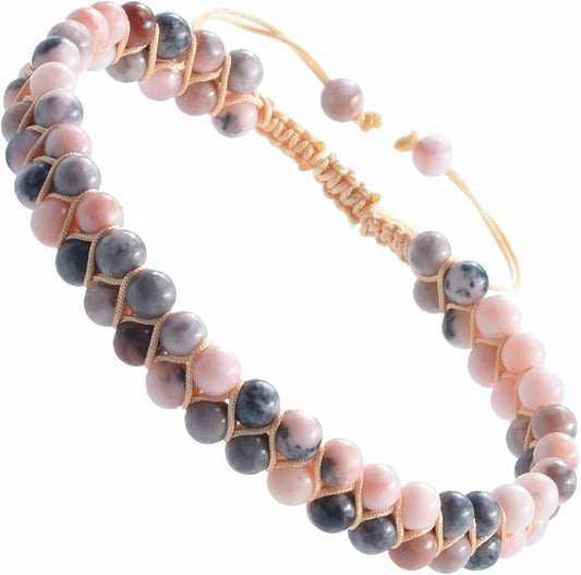 MASSIVE BEADS Double Layer Natural Chakra Healing Power Crystals Macrame Bracelet Yoga Stone Beads Gemstone Meditation Relax Anxiety Bangle for Unisex Women Men