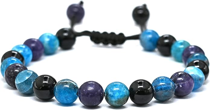 Natural Healing Crystal Bracelet for Women - Mens Bracelet Energy Balancing Gemstones Set - Adjustable Stone Bead Bracelet for Men and Women - Chakra Crystal Therapy Accessory, Meditation