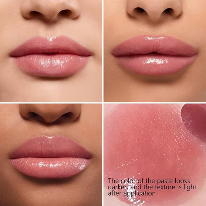 2Pcs Black & Pink Honey Lipstick Tinted Lip Balm, Sheer Hydrating Lip Stain for All Skin Tones, Natural Lightweight Lips Gloss Makeup for Women, Vegan & Cruelty-Free