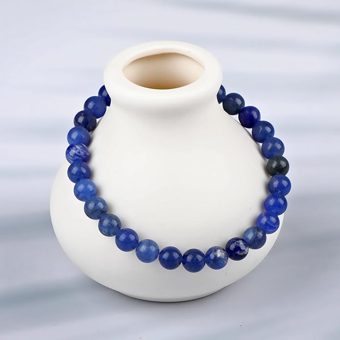 LPBeads Handmade Natural Gemstone Stretch Elastic Bracelet Healing Crystal Round Stone Beads Jewelry Gifts for Women Men