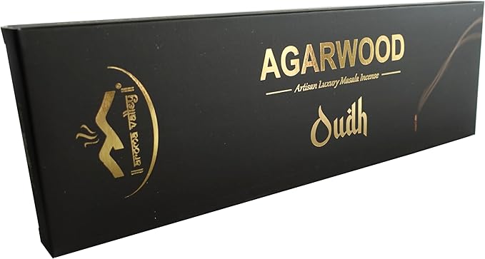 Oud Agarwood Incense Sticks - Artisan Luxury Masala Incense - Handcrafted Long-Burning (75 Minutes) Extra-Thick Sticks - Exotic Divine Scent for Home & Meditation - Oudh