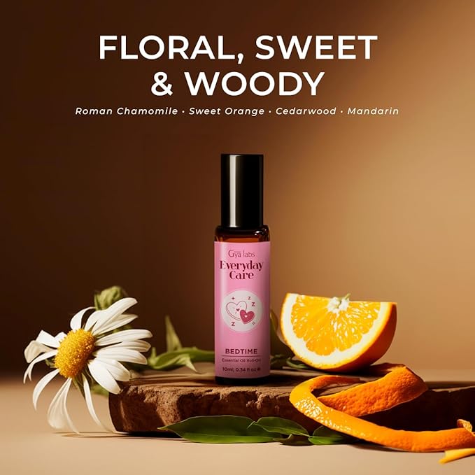 Gya Labs Bedtime Essential Oil Roll On - 0.34 Fl Oz - Travel Size Roller for Camping, Skin, Aromatherapy Relief, Convenience