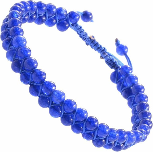 MASSIVE BEADS Double Layer Natural Chakra Healing Power Crystals Macrame Bracelet Yoga Stone Beads Gemstone Meditation Relax Anxiety Bangle for Unisex Women Men