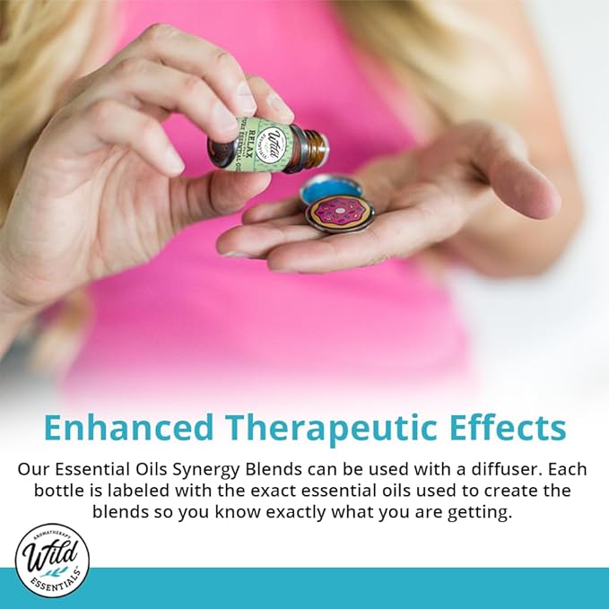 Wild Essentials Relax 100% Pure Essential Oil Synergy Blend 2 Pack - 10ml, Therapeutic Grade - Stress Ease, angst, Mood, Sleep, Calming, Mindfulness, Meditation, Made in The USA
