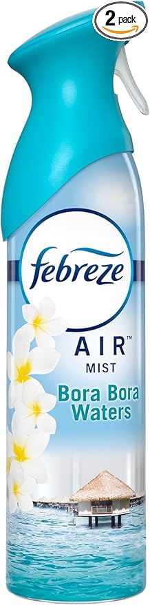 Febreze Air Refresher Spray - Bora Bora Waters - Net Wt. 8.8 OZ Per Bottle - Pack of 2 Bottles