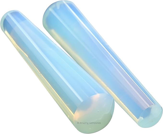 Amazing Gemstone Opalite Crystal Wand Massage Stick - Pelvic Wand Gua Sha for Adults - Crystals and Healing Stones Massage Wands for Adults Gifts (Smooth)
