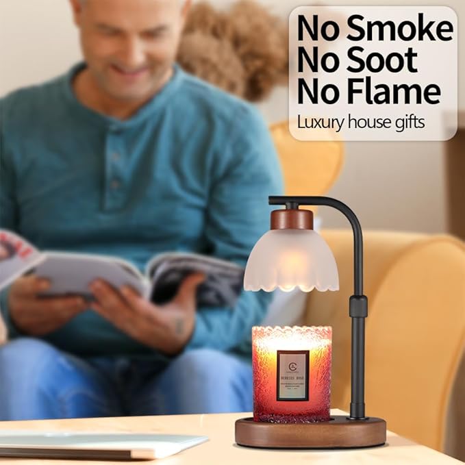 Dimmable Candle Warmer Lamp Adjustable Height Electric Wax Warmer for Jar Scented Candles Wax Melt Desk Light Suitable for Home Decor Christmas Birthday Gift for Women Mom