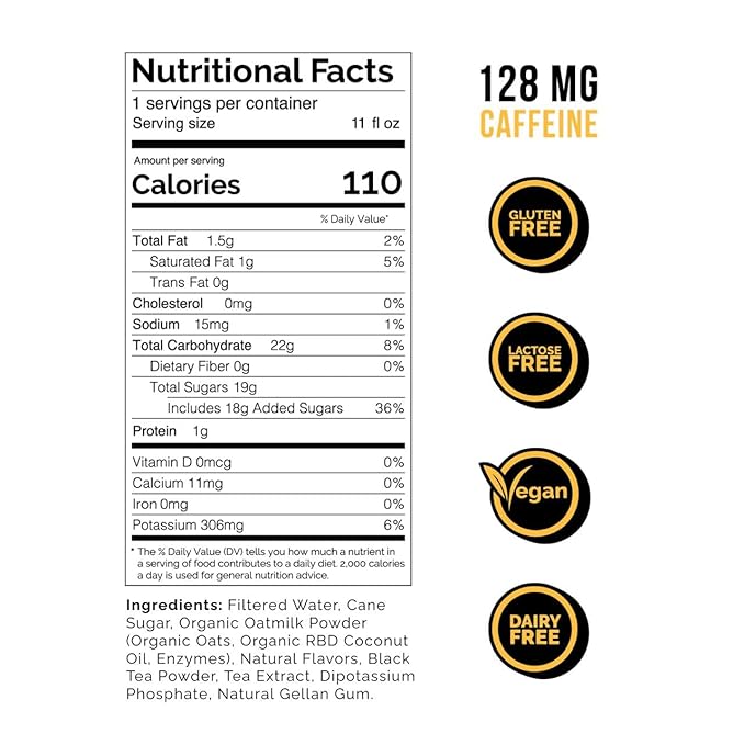 House of Cha, Oat Milk Masala Cha, 11 fl oz Cans (Pack of 12), Original Masala Chai Flavor, Vegan, Gluten-Free, Dairy-Free, Ready-to-Drink On-the-Go