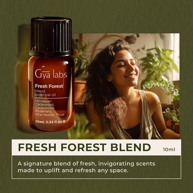 Gya Labs Fresh Forest Essential Oil Blend for Diffuser - Fresh Forest Oil for Aromatherapy, Candle & DIY - 100% Pure Natural Ingredients of Rosemary, Pine Needle, Cedarwood & Thuja(0.34 Fl Oz)