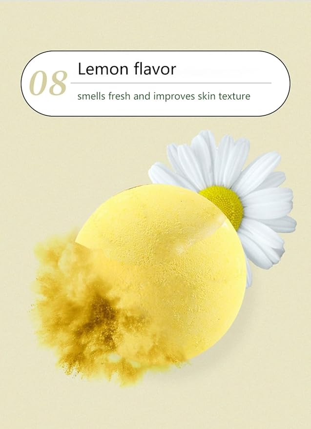 Bath Bombs Gift Set,Organic Handmade Large Fizzer with 100% Natural Materials for Kids, Women Men, Best Gift for All Festivals including lemon, rose, lavender, vanilla, green tea, ocean(6pcs)