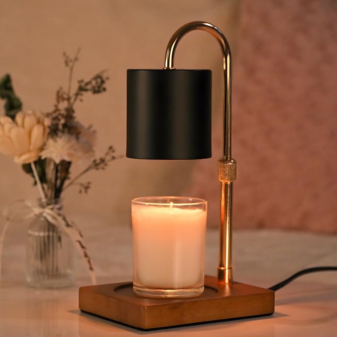 Candle Warmer Lamp Timer - Electric Candle Lamp Warmer, Birthday Gifts for Women, for Mom, House Warming Gifts New Home, Candle Warmer for Jar Candles with 2 Bulb GreyBlack